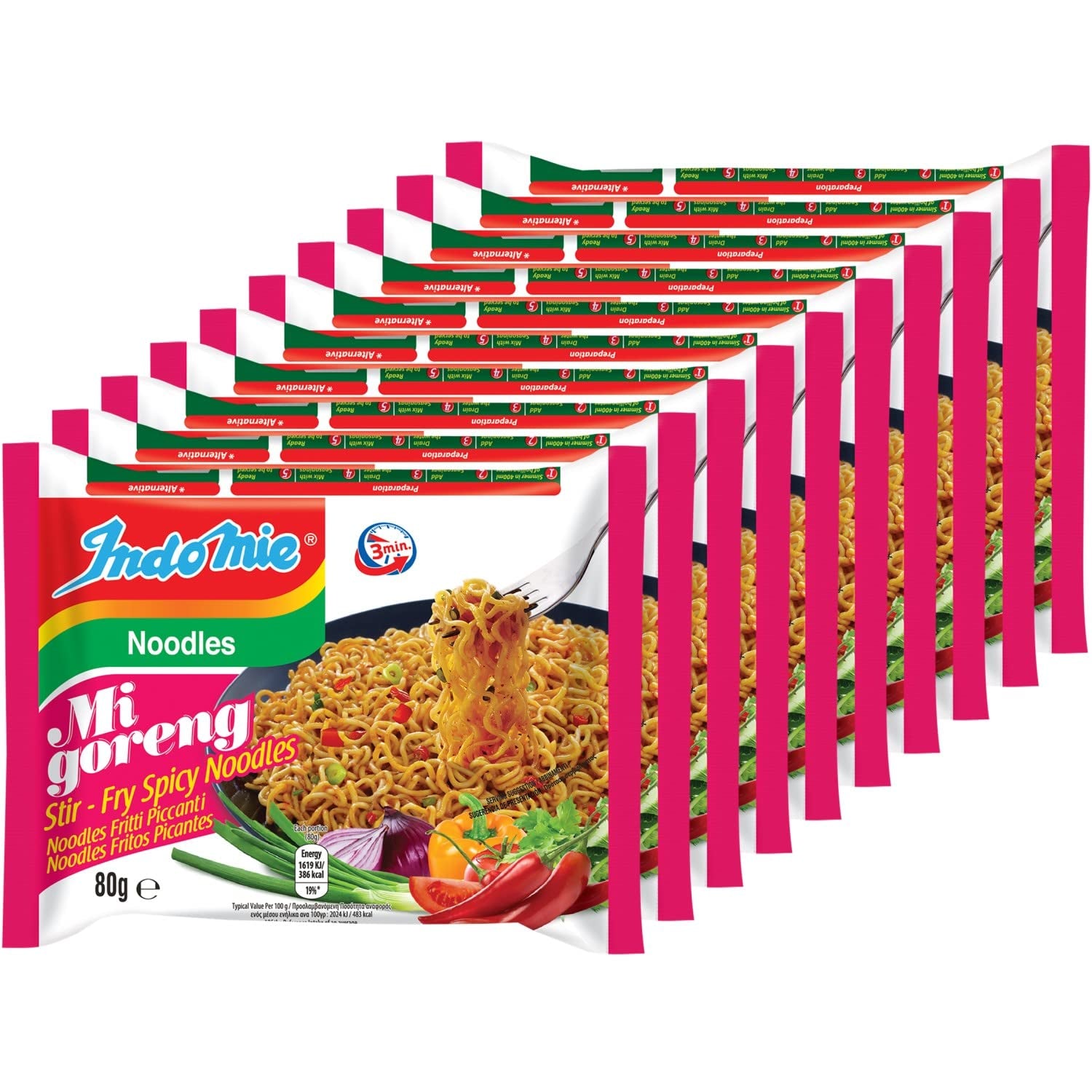 INDOMIE - Noodles istantanei Mi Goreng - Confezione multipla (40 x 80g)