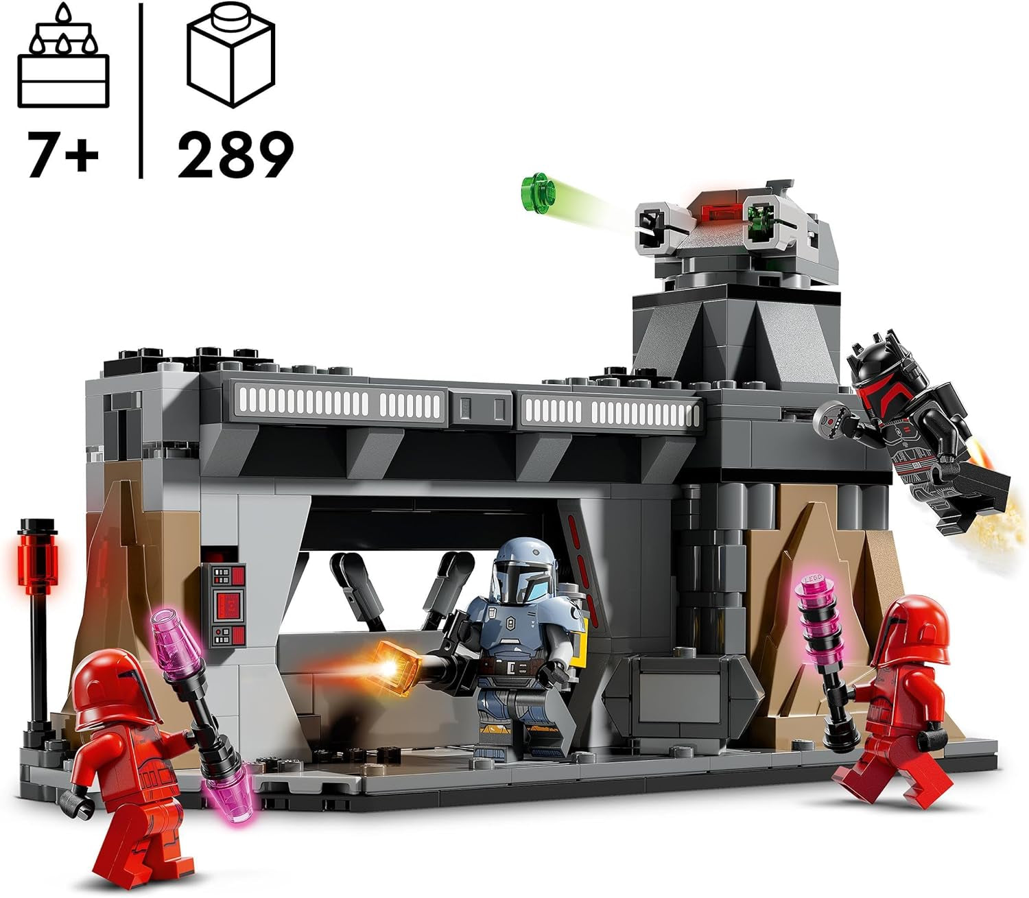 LEGO Star Wars: Il duello mandaloriano tra Paz Vizsla e Moff Gideon, giocattolo da costruzione da collezione per bambini, idea regalo per ragazzi e ragazze creativi sopra i 7 anni, giocattolo mandaloriano 75386 Set da costruzione Beuche den LEGO-Store