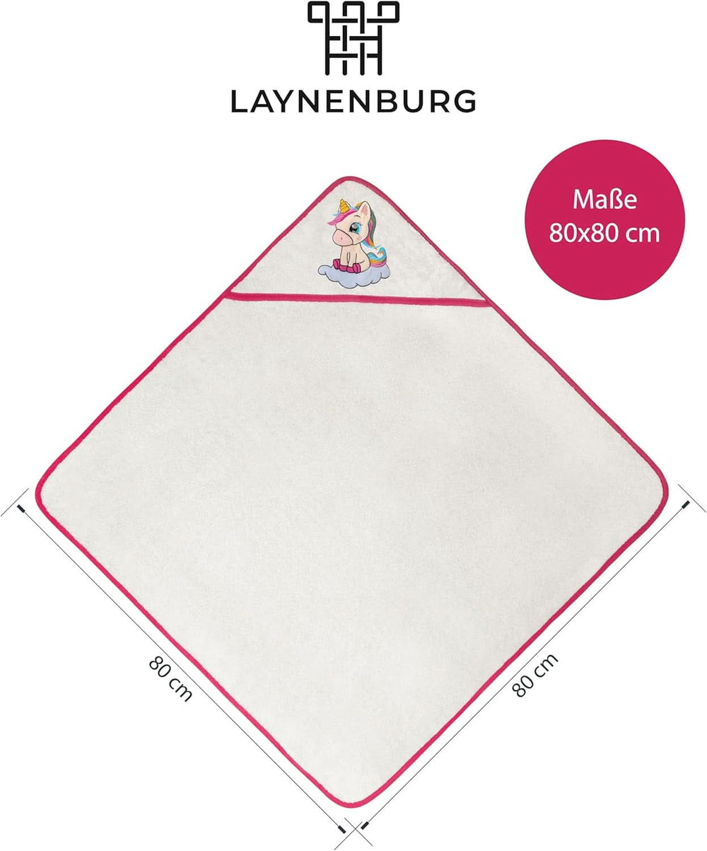 LAYNENBURG Asciugamano con cappuccio Premium Baby, 100% cotone - Oeko TEX, 80 x 80 cm Mamma e Bambino Naty Shop