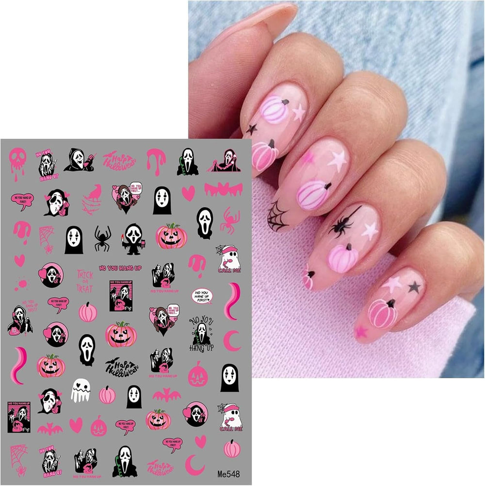 JMEOWIO Nagelsticker Halloween 9 Blatt Nail Art Sticker Selbstklebend Nagelaufkleber Dekoration Nageldesign Zubehör