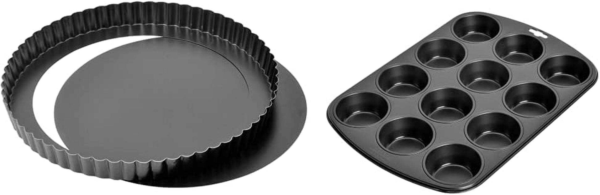 Kaiser Classic Tarteform Mit Hebeboden 28 Cm, Quicheform Antihaftbeschichte & Inspiration Muffinform Blech Für 12 Muffin, Muffin Backblech 38 X 27 Cm, Beschichtet, Standardgröße Stampi e teglie Naty Shop