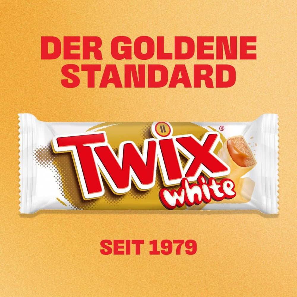 Tavolette di cioccolato bianco Twix; caramello, biscotti, cioccolato bianco; confezione multipla di cioccolatini; 5 barrette (5 x 46 g)