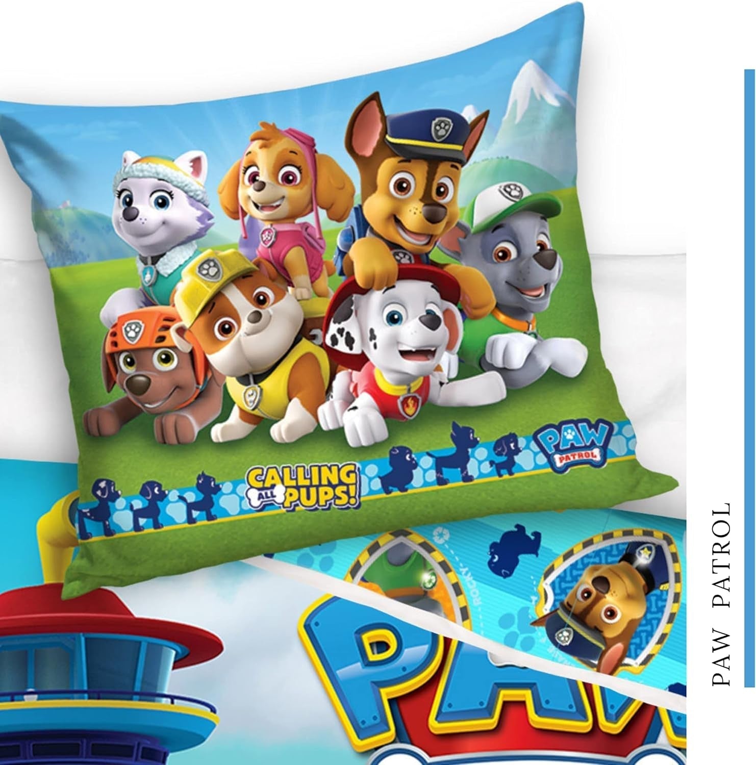 Bettbezug 100X135 40X60 Baumwolle · Compatibile con Paw Patrol Baby Kinderbettwäsche Für Mädchen und Jungen · 2 Teilig · 1 Kissenbezug 40X60 + 1 Bettbezug 100X135 Cm Naty Shop