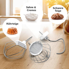 Bosch Küchenmaschine Serie 4 MUM56340, Schüssel 3,9 L, Mixer 1,25 L, Fleischwolf, Zitruspresse, Planetenrührwerk, Knethaken, Schlag-, Rührbesen, Durchlaufschnitzler, 3 Scheiben, 900 W, Argento/Grau Madre e bambino Naty Shop