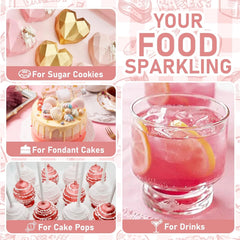 Sclipici comestibil - 4 culori pudră cu sclipici comestibilă, praf cu sclipici în sticlă cu spray pentru băuturi, prăjituri, alimente - pudră cu sclipici metalic, colorant alimentar pentru cocktailuri, fondant, fursecuri, vin