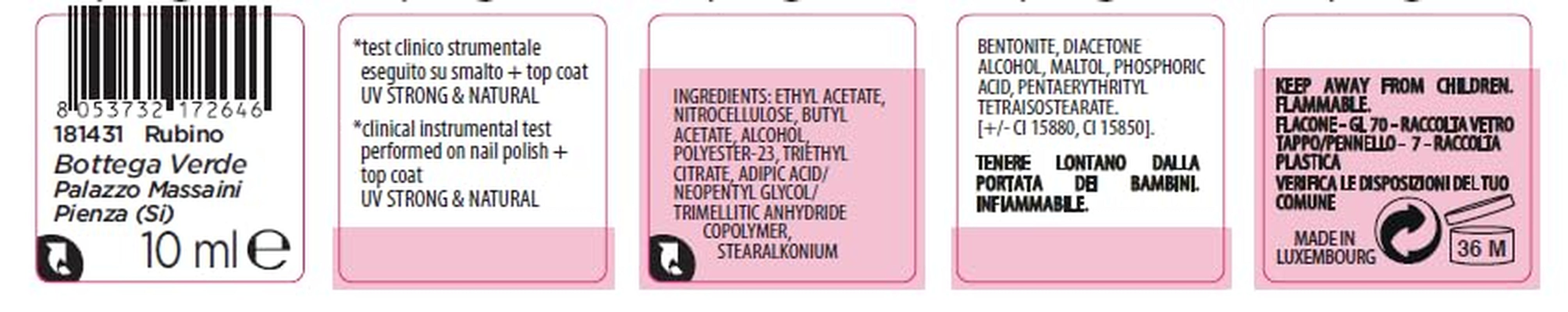 - Smalto per 7 giorni, 10 ml, rosso rubino