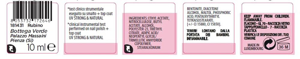 - Smalto per 7 giorni, 10 ml, rosso rubino