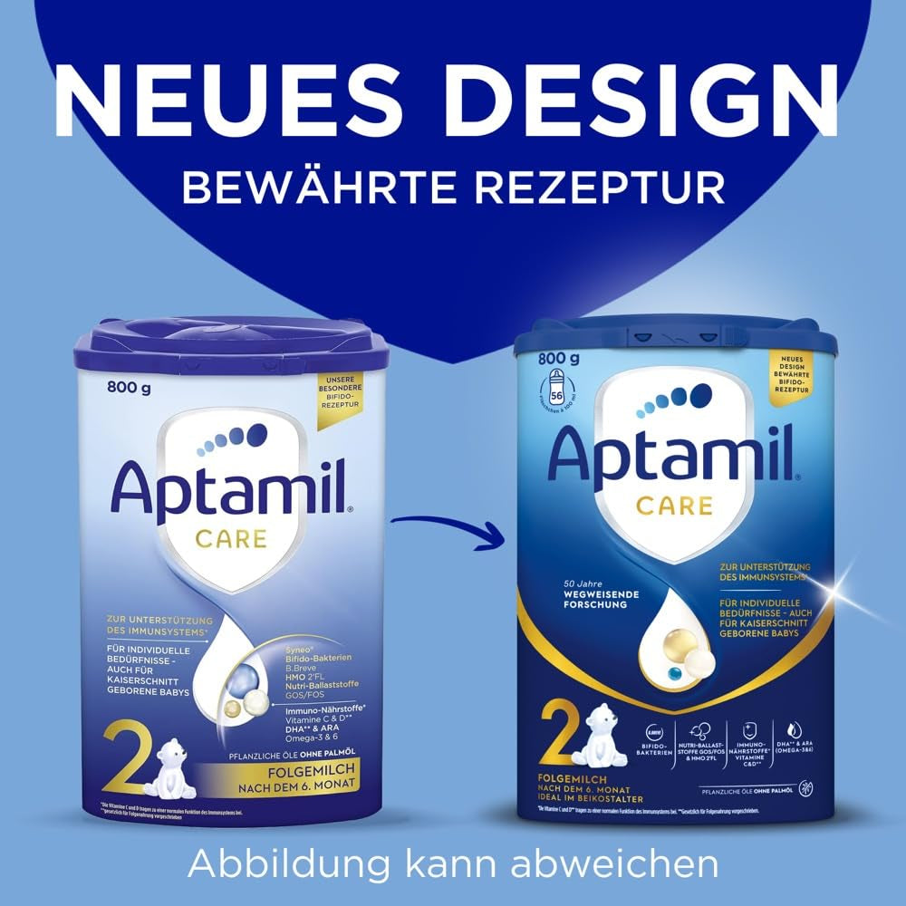 Aptamil Care 2 – Adatto anche per bambini nati con taglio cesareo – 1 x 800 g