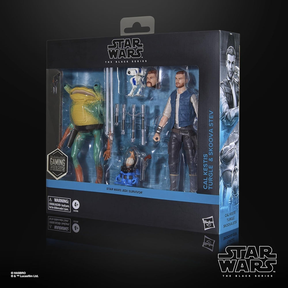 Star Wars Black Series Cal Kestis, Turgle & Skoova Stev, Star Wars Jedi: Survivor Action Figure da collezione (scala 15 cm) Action Figures Naty Shop
