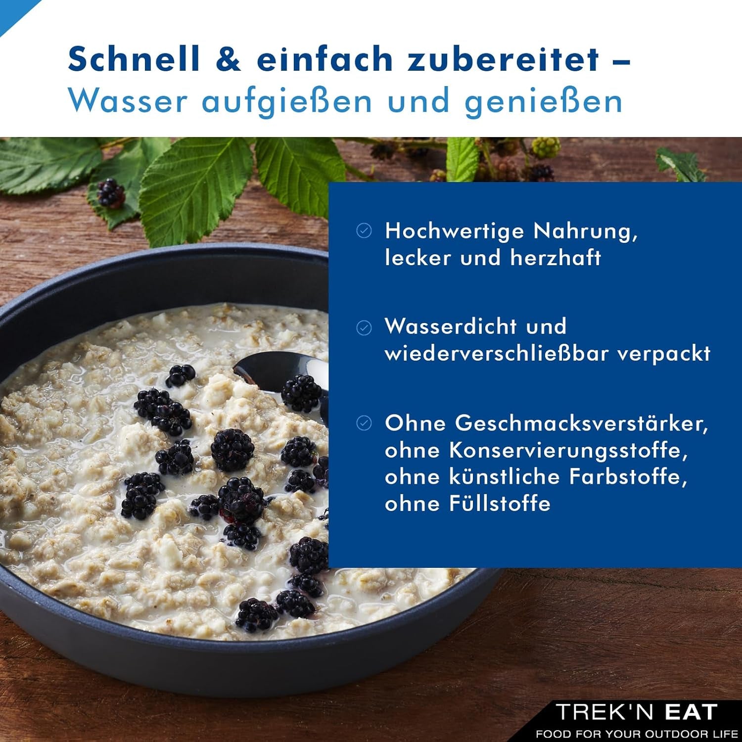 Porridge proteico Trek'n Eat – Colazione ad alto contenuto proteico per l'aria aperta | Tavolo liofilizzato per campeggio, escursionismo e spedizioni | Farcito, veloce da preparare, ideale per viaggiare