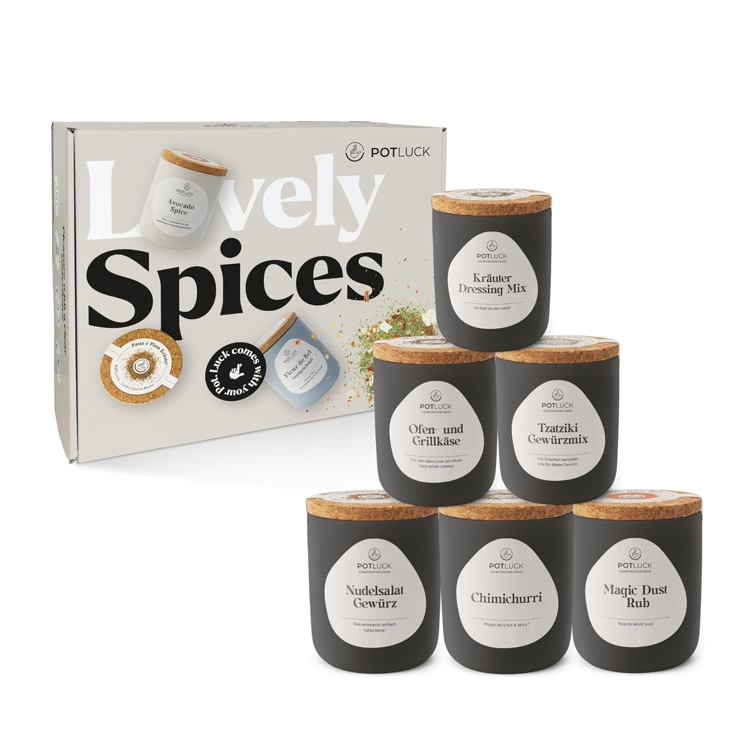 Potluck | Feta Gewürz | Gewürzmischung im Keramiktopf | 50g| Con sostanze inalatorie naturali