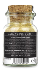 Ankerkraut Asia Kokos Curry, 85g in vetro di sughero, Gewürz für Kokos-Milch Gemüse Fleisch, Einfach Lecker Zu Hause Kochen, Premium Qualität in der Panne