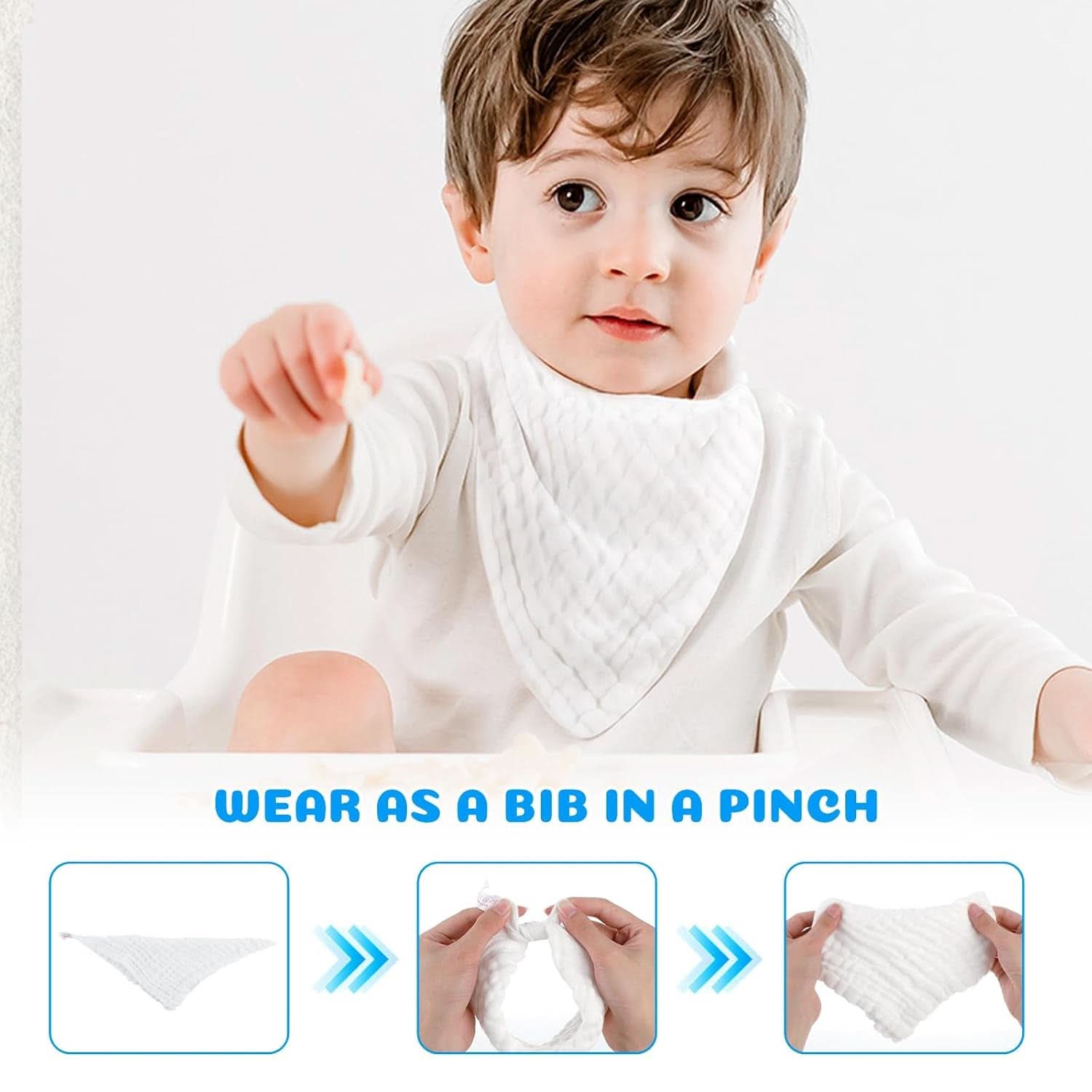 Prosoape de spălat pentru bebeluși EXTSUD, pachet de 10 prosoape de muselină pentru bebeluși Mama si Copilul Naty Shop