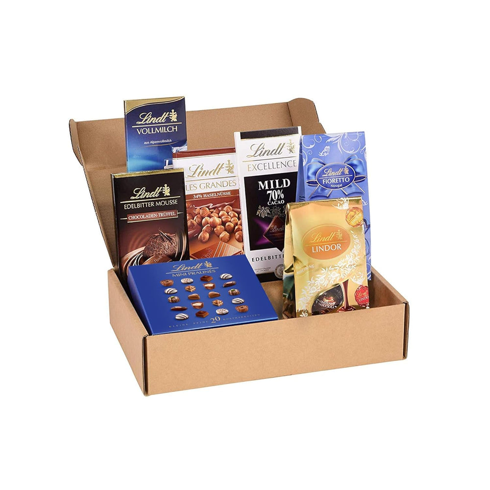 Set regalo con praline al cioccolato Lindt | 477g| 5 scatole di praline Lindt nelle varianti: Exquisite, Mini Praline, LINDOR Gift, Piccolo Grazie, Dal Cuore | Regalo pralinato | Regalo di cioccolato