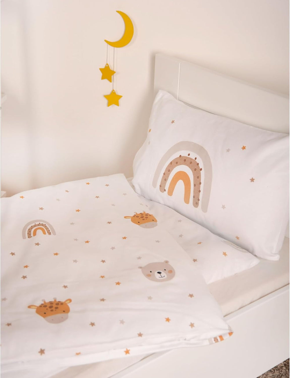 Herding Babybest Little Friends Winterbettwäsche, Kopfkissenbezug 40 X 60 Cm Mit Hoteleinschlag, Bettbezug 100 X 135 Cm, Mit Zwißwerfer, 100% Baumwolle/Flannel, Weiß, Twin Naty Shop