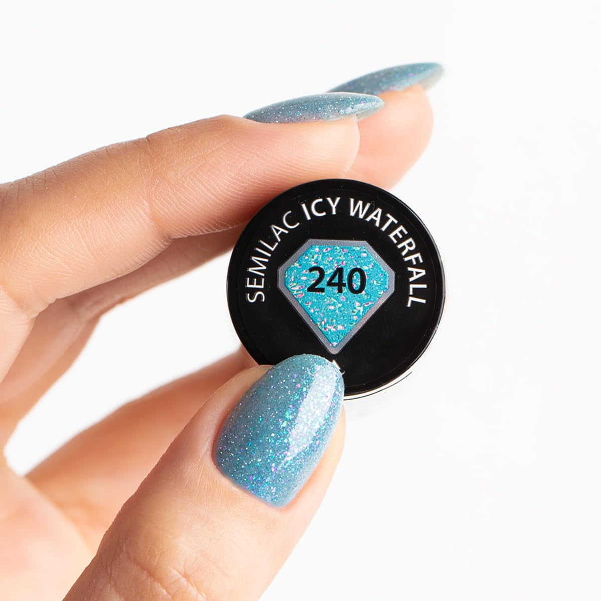 Smalto UV Semilac Hybrid 240 Icy Waterfall 7ml, collezione Seaqueen