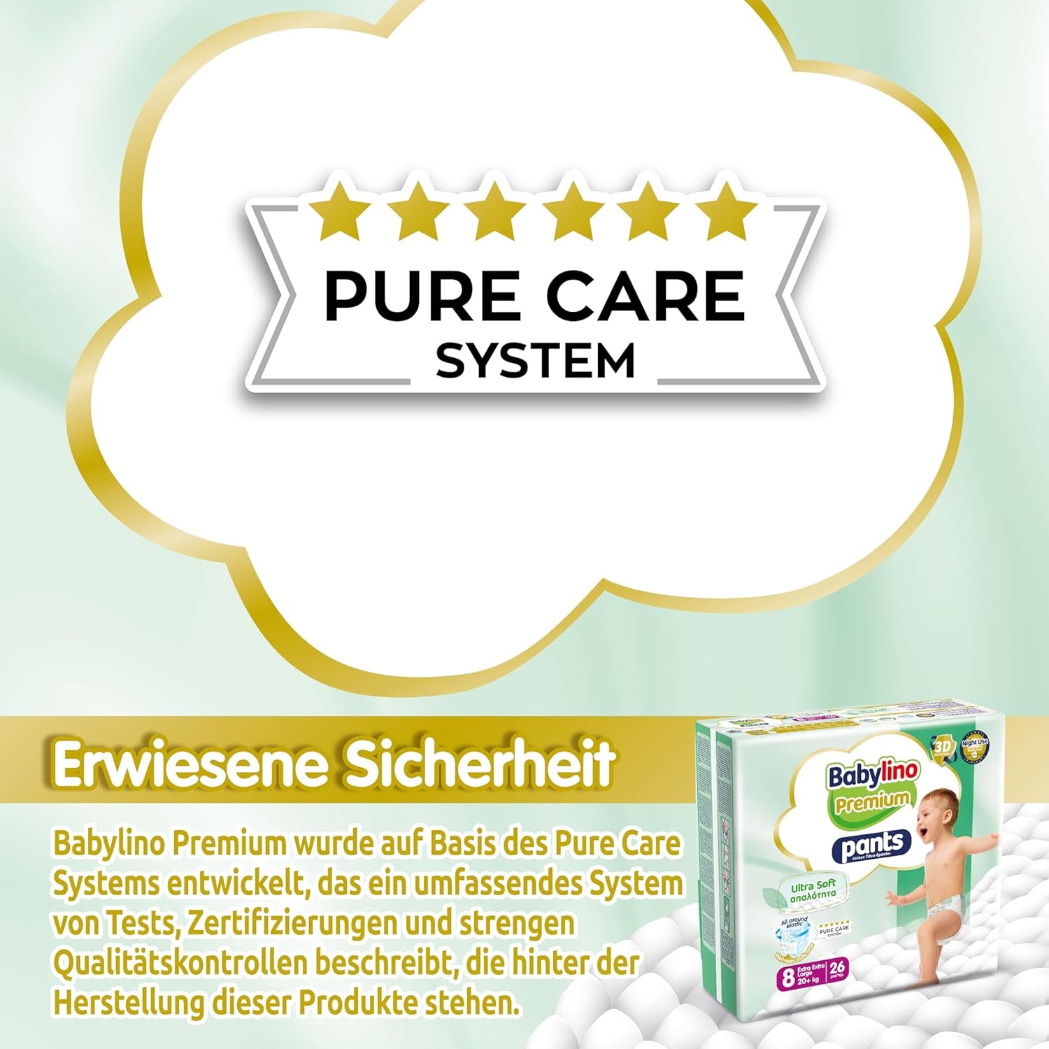 Pantaloni Premium taglia 8 con filtro ultra morbido, XXL (20+ kg), 26 pezzi