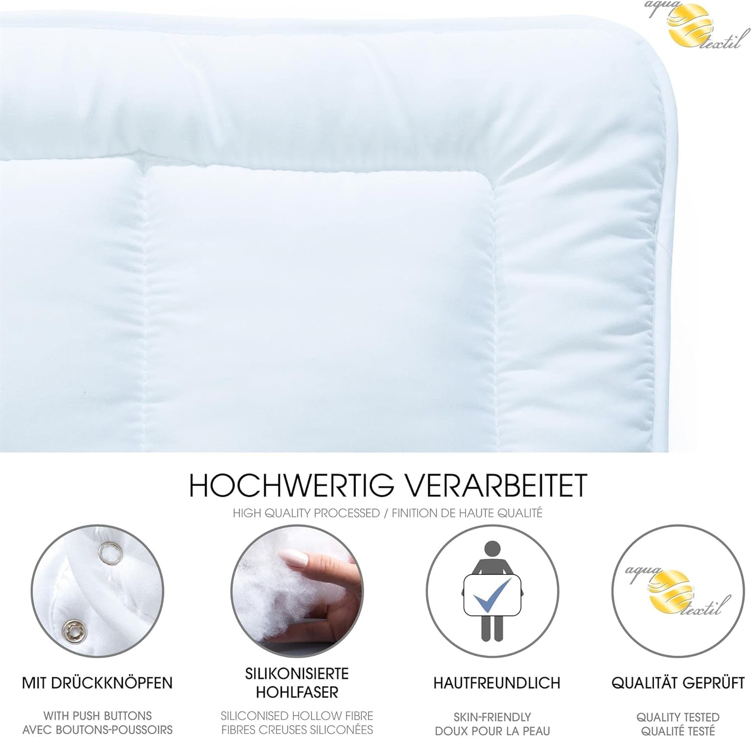 Aqua-Textil Soft Touch Set per bambini Piumino 100 X 135 Cm 250G e 350G con cuscino 40 X 60 Cm 150G Piumino 4 stagioni Termoautonomo Oeko-Tex Piumini e Trapunte Naty Shop