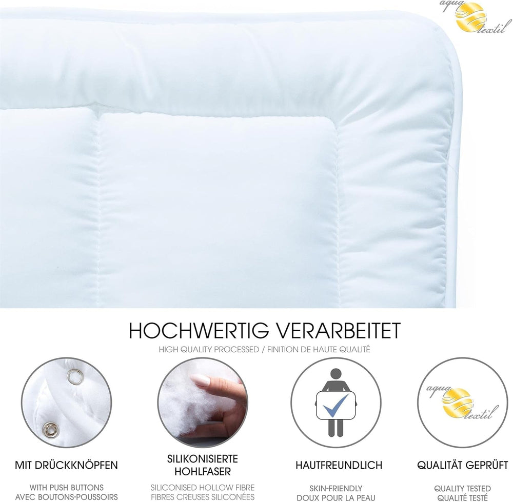 Aqua-Textil Soft Touch Set per bambini Piumino 100 X 135 Cm 250G e 350G con cuscino 40 X 60 Cm 150G Piumino 4 stagioni Termoautonomo Oeko-Tex Piumini e Trapunte Naty Shop