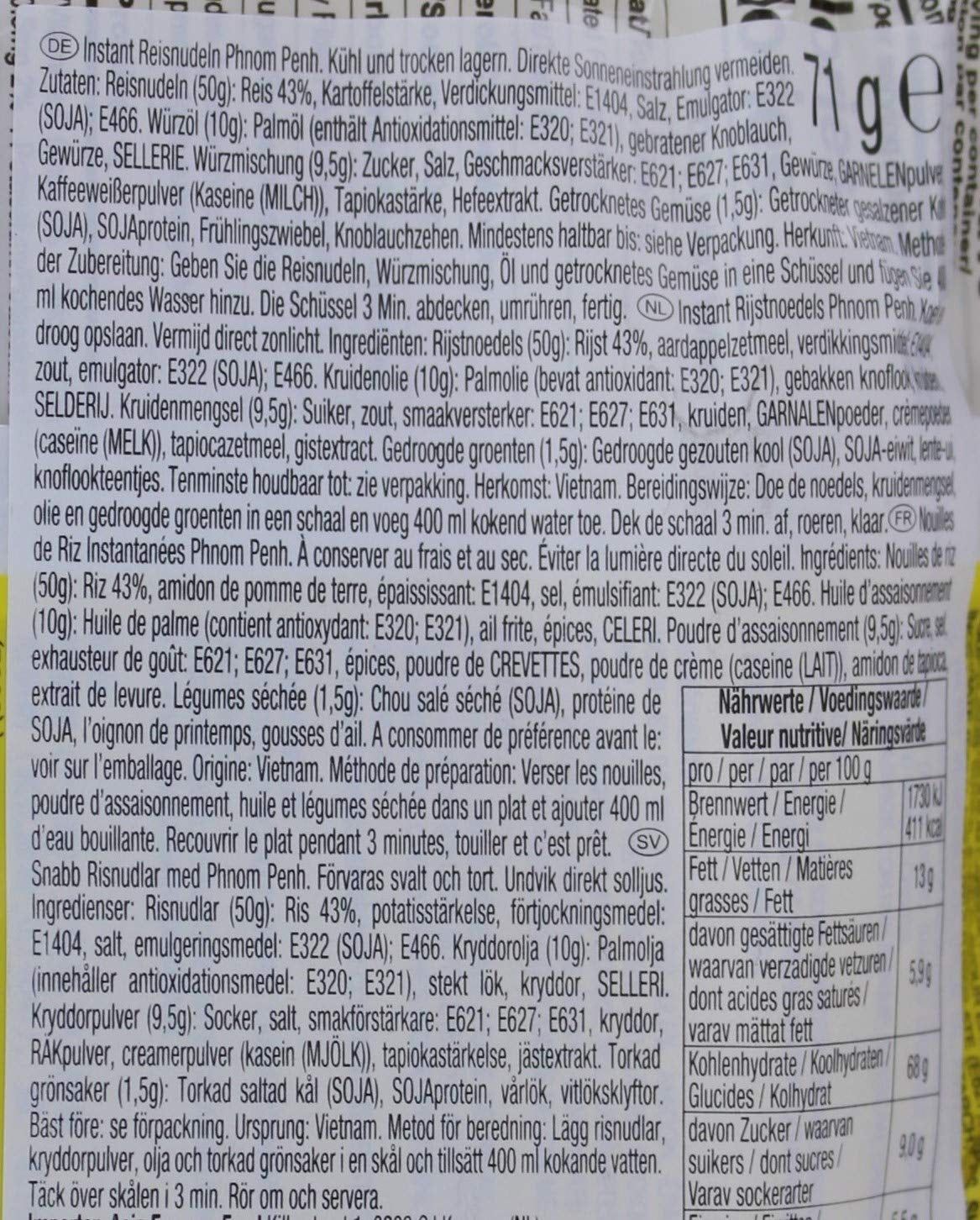 ACECOOK - Noodles di riso istantanei OR Nam Vang - Confezione multipla (24 x 71 g)