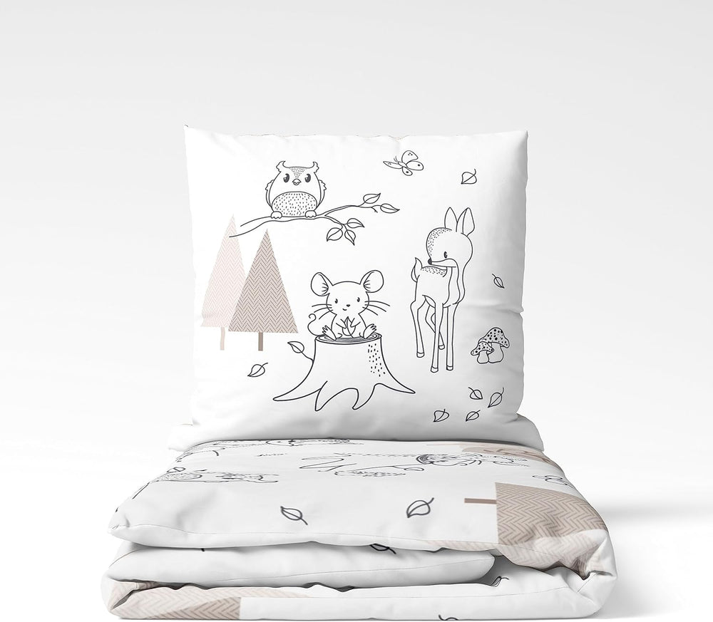 Biancheria da letto per bambini, volpe, gufo e animali del bosco, 100% cotone Biancheria da letto - bambini Naty Shop
