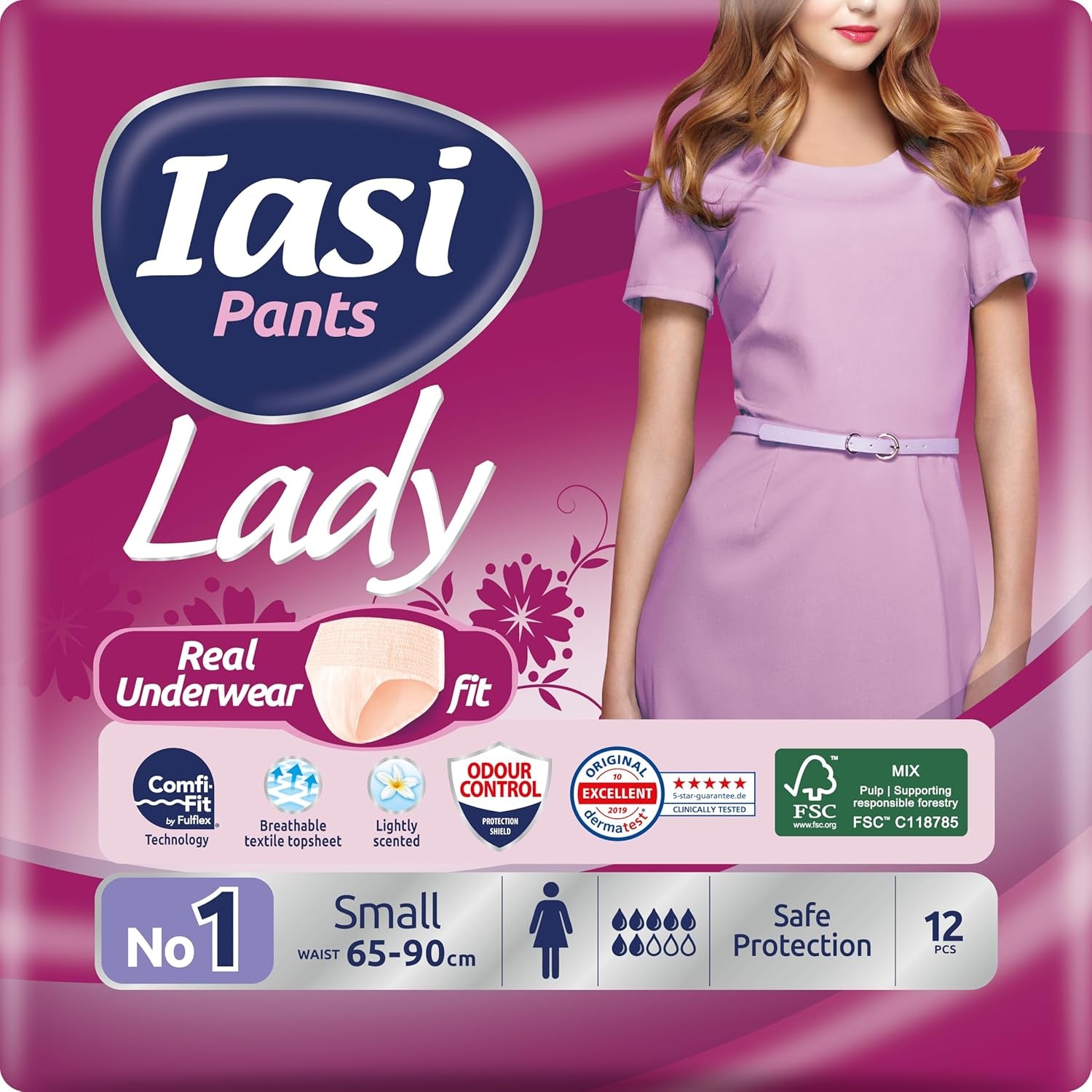 LADY Pants 48 Pantaloni Monouso per Incontinenza Urinaria Assorbente Taglie Forti S da Donna 48 Pz