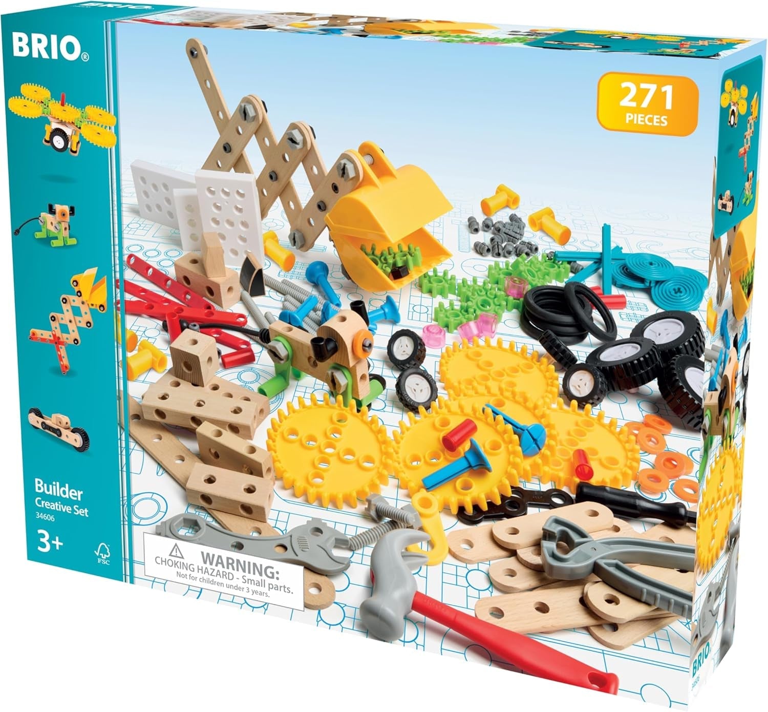 BRIO Builder - 34606 Builder Kindergartenset, 271 TLG. | 271-teiliges Lern- und Konstruktionsspielzeug für Kinder ab 3 Jahren