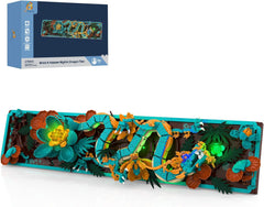 Kit de construcție cu plăci de dragon mitic pentru adulți, jucărie de construcție artistică 3D Divine Loong cu lumini LED și flori, kit de model DIY cu relief de dragon, cadouri creative și decorațiuni (1676 piese)