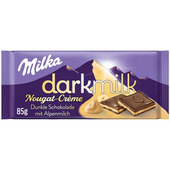 Milka Black Milk – Cioccolato nero alpino con ripieno cremoso al latte e torrone – 85g