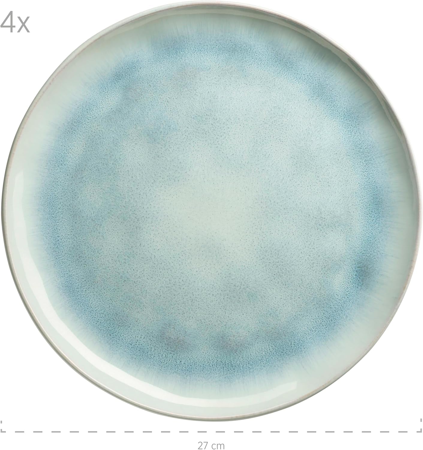 MÄSER Serie Frozen, Geschirr Set Aus Keramik Für 4 Personen, 16-Teiliges Kombiservice Mit Organischen Formen, Farblich Gesprenkeltes Service, Steinzeug, Türkis-Grün Set di stoviglie Naty Shop