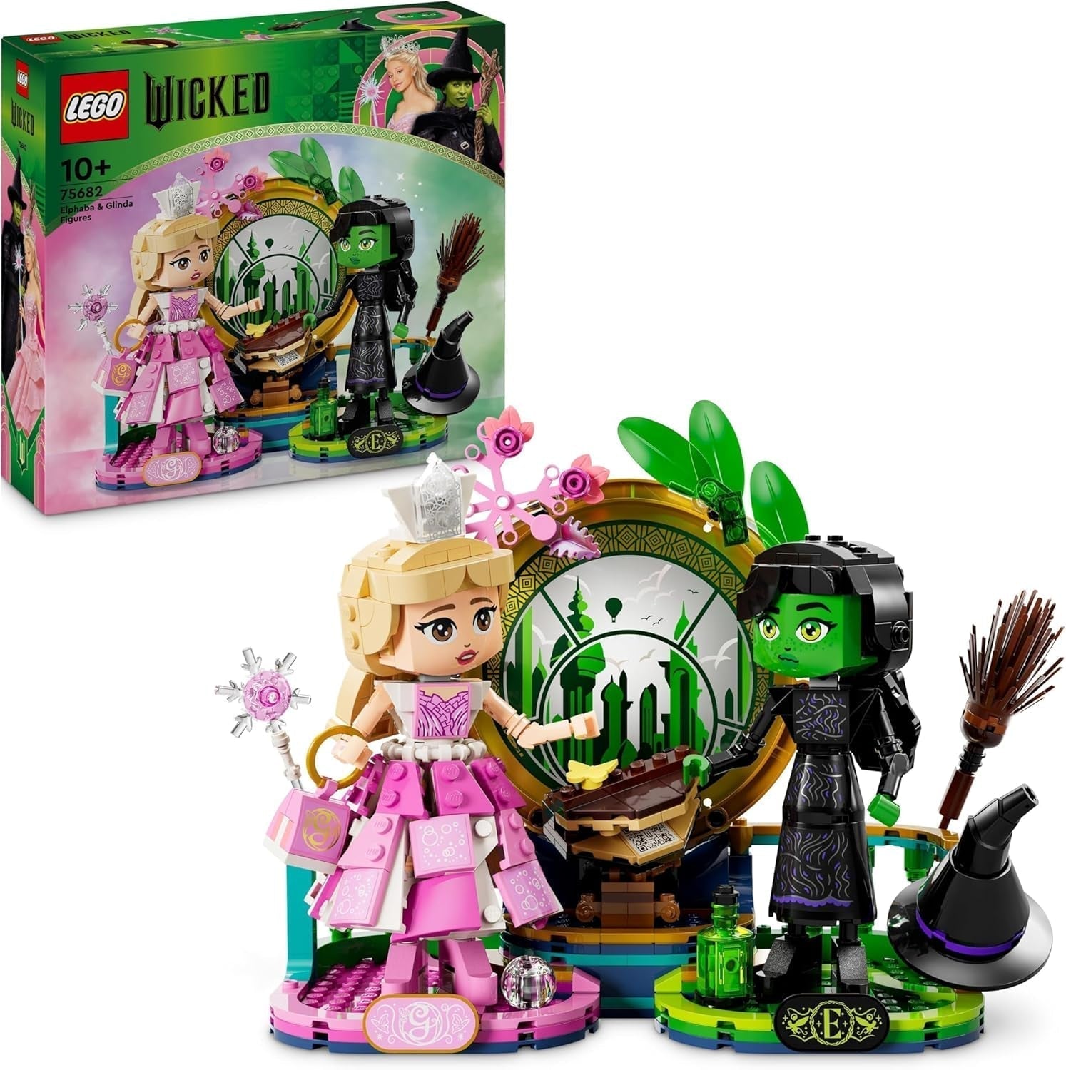 LEGO Wicked Elphaba e Glinda Bambole - Personaggi collezionabili delle Streghe di Oz - Regalo creativo per ragazze 10+ e appassionati di cinema - 75682 Set da costruzione Besuche den LEGO-Store Titolo predefinito
