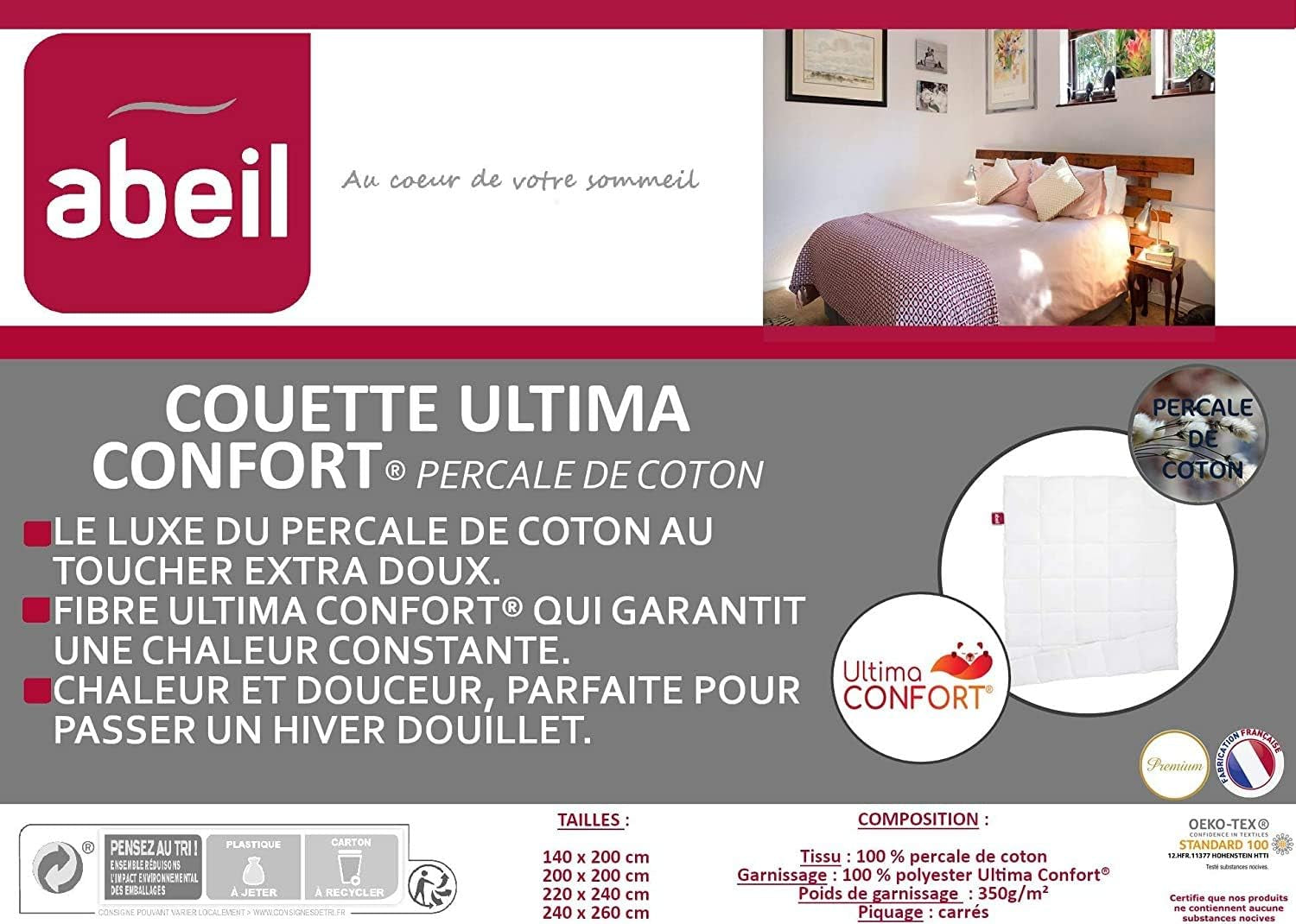 Abeil Premium Ultima Comfort plapuma din bumbac percale, 200 X 200 Cm Plapumi si pilote Naty Shop