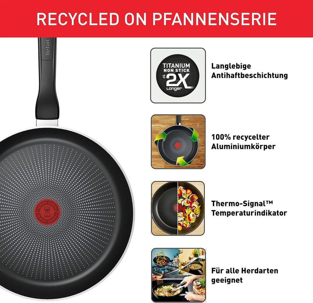 Tefal Recycled on, padella in alluminio riciclato al 100%, rivestimento antiaderente, induzione Pentole e Padelle Naty Shop
