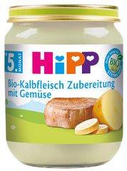 Preparati di carne Hipp, preparazione di vitello con verdure Mother and Child Naty Shop 125 grammi Vitello/verdure