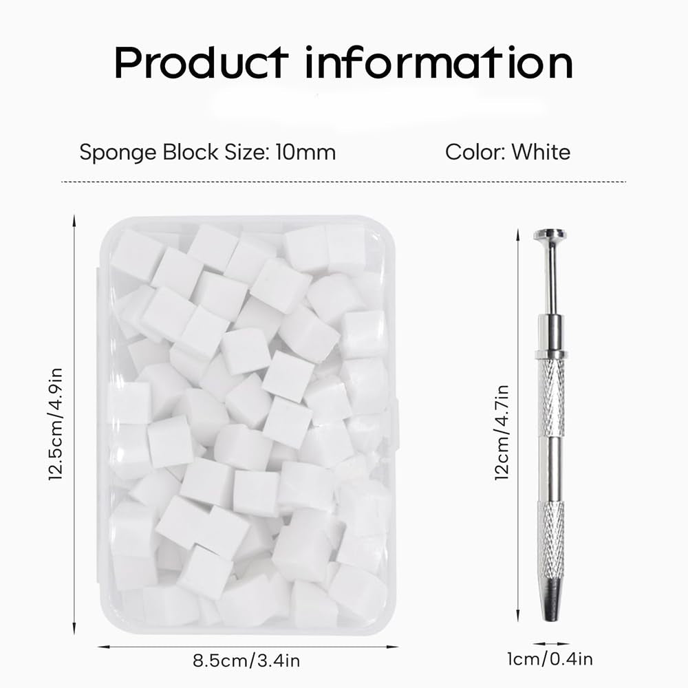 Nagelkunst Schwammpinsel,100 Stück Nail Art Schwämme Mit Metallgreifer,Nagels Zubehör Sponge,Nagel Pinsel,Maniküre Zubehör Für Nägel,Um Eine Vielzahl Von Gradient Nail Art Patterns Zu Erstellen
