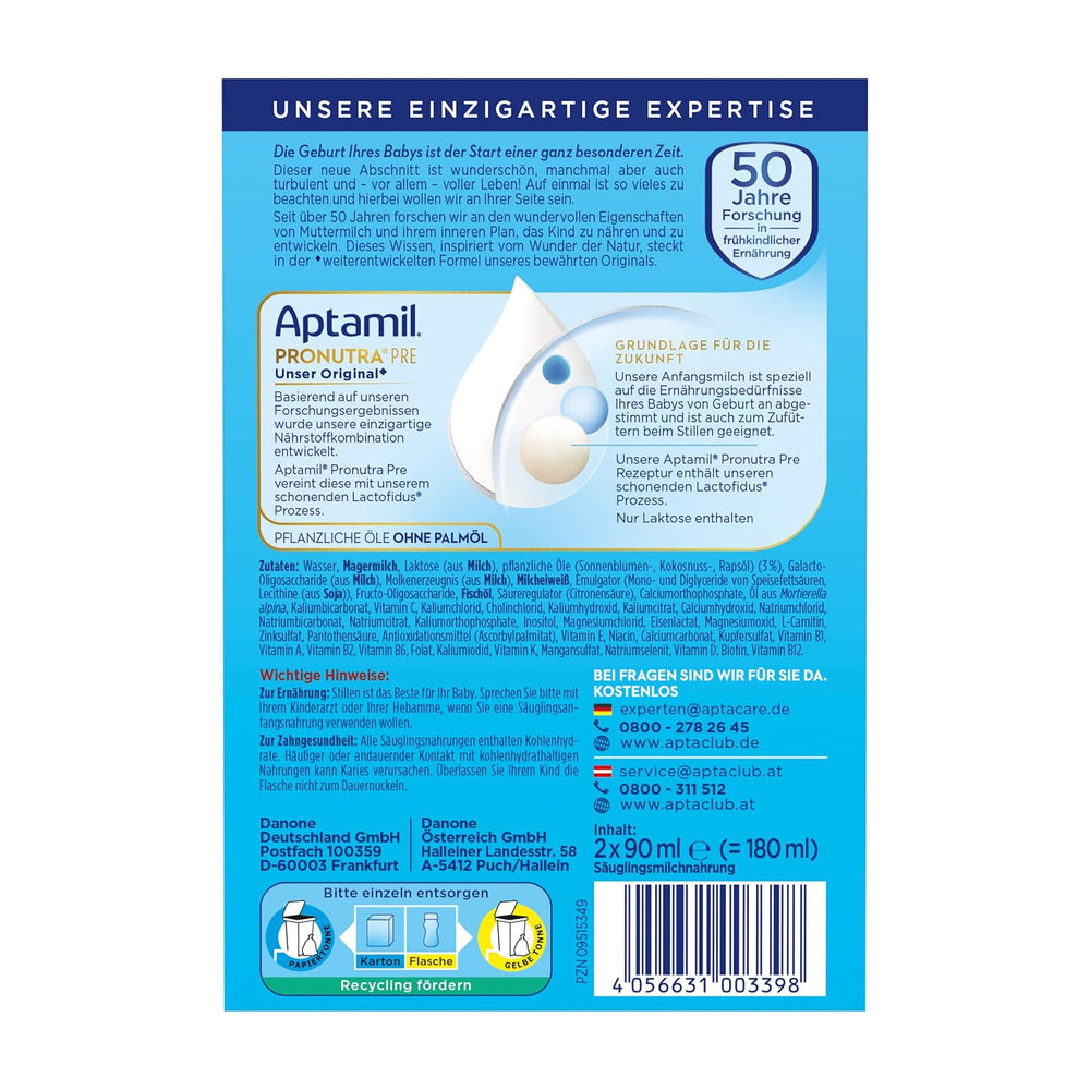 Aptamil Pronutra-ADVANCE PRE, potabile, 4x2x90ml (Confezione con 4)