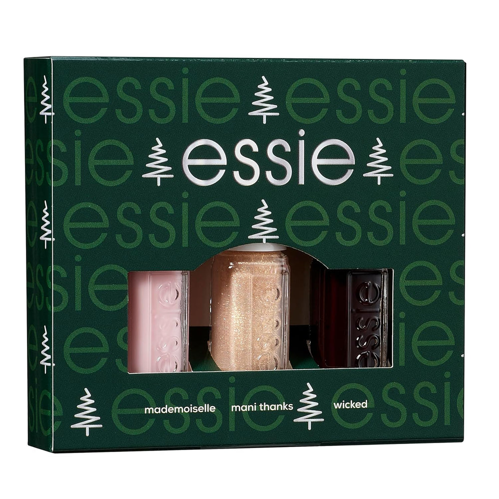 Kit Essie Mini Trio NATALE, n. 13 Mademoiselle + n. 49 Wicky + n. 570 Mani Grazie, 3 x 15 ml