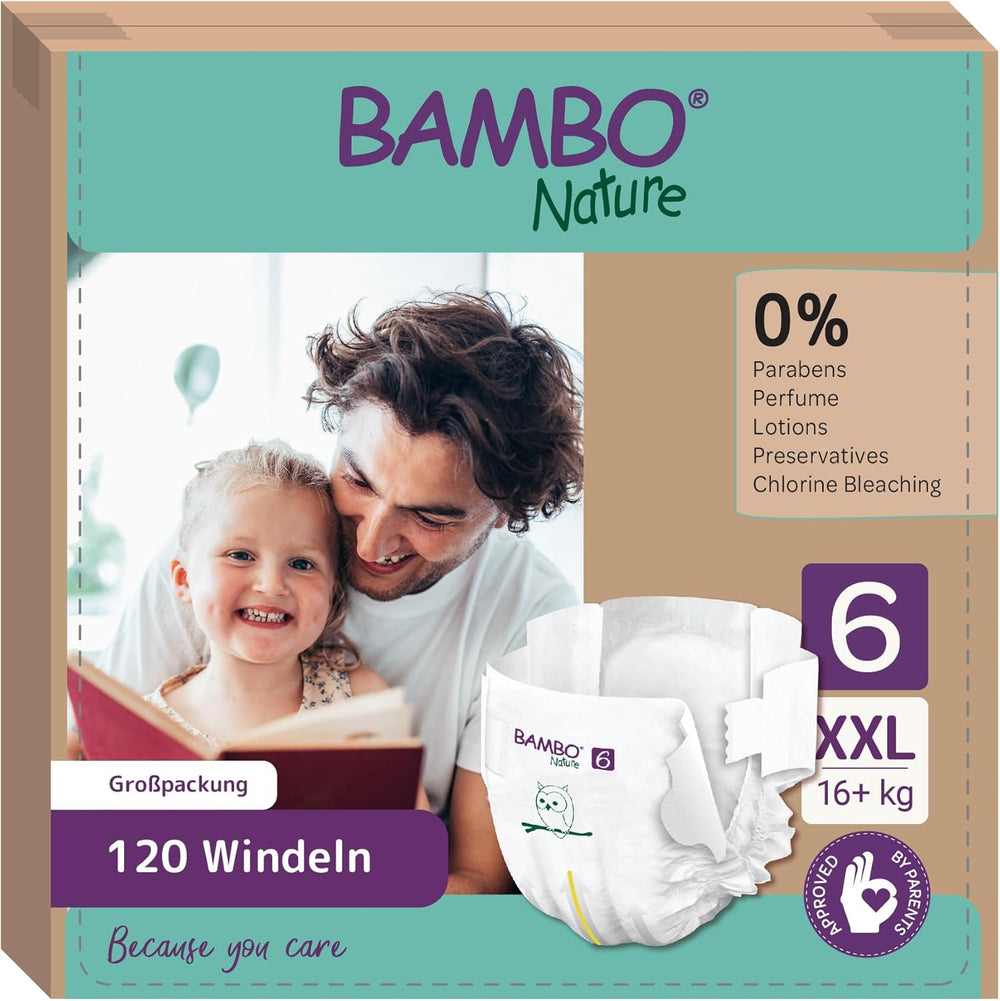 Pannolini per bambini Bambo Nature, taglia 1 (2-4 kg), confezione mensile da 132 pezzi | Pannolini Premium con protezione dalle perdite migliorata | Massimo comfort e libertà per i neonati | Pannolini dermatologicamente testati