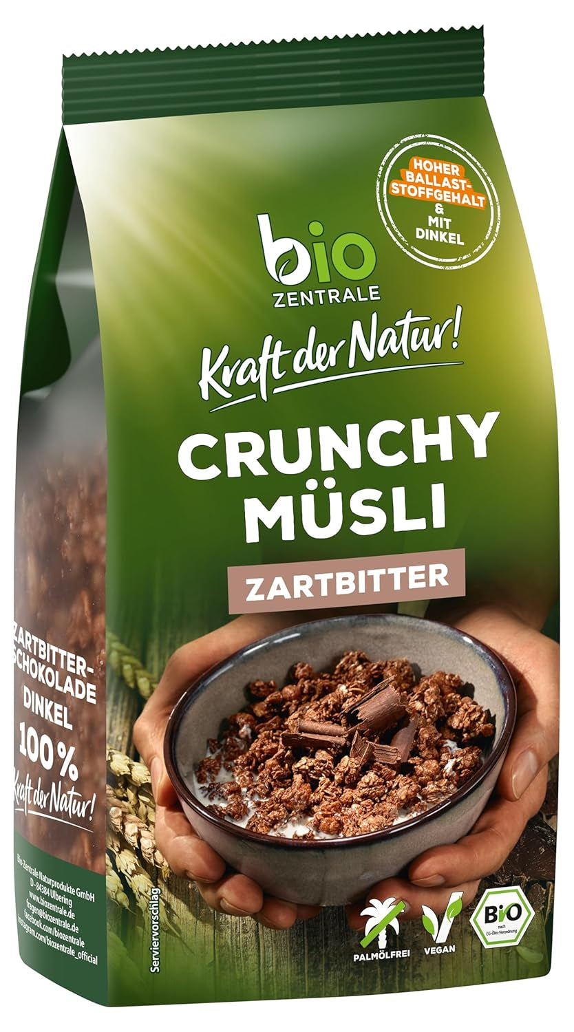 Muesli croccante ai frutti di bosco Biozentrale | 375 g di muesli biologico | Ideale per la colazione e per la tua tazza di muesli da asporto | Un'alternativa alle barrette di muesli