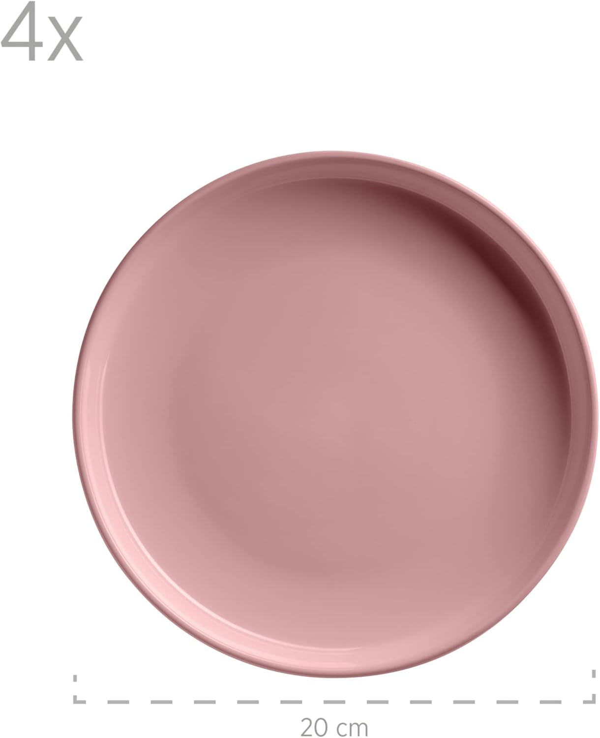 MÄSER 934005 Seria Alenia, Set de veselă pentru 4 persoane în design scandinav modern, Set combinat ceramic cu 16 piese în roz, Gresie