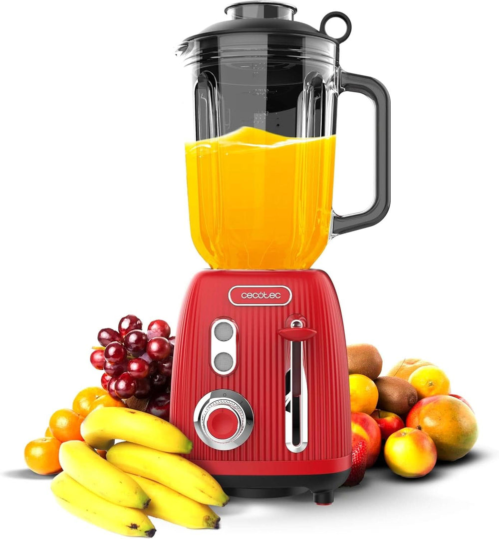 Robot da cucina Cecotec Retro Power Nero Titanio Retrogreen. 1200 W Maximale Leistung, 2 Geschwindigkeiten, 4-Klingen-Messer Mit Schwarzer Titanbeschichtung und 1.5L Krug, Vintage-Design in Grün Kitchen Naty Shop Red