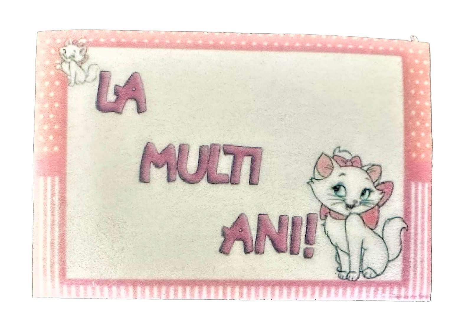 Decoratiune comestibila din zahar, "La multi ani!" Nati Shop