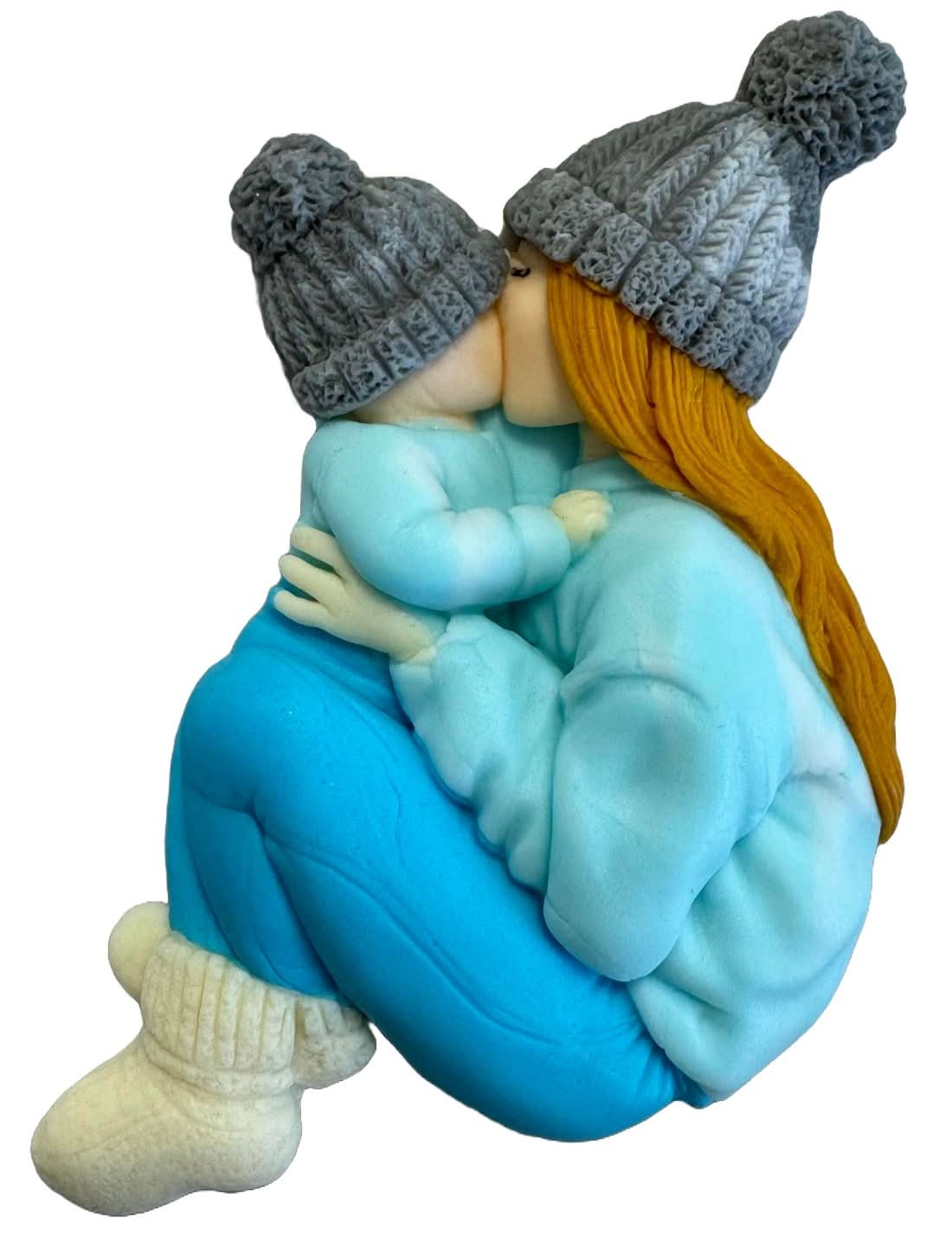 Decoratiune comestibila din zahar, Mama si fiul Decoratiuni din Pasta de Zahar Nati Shop