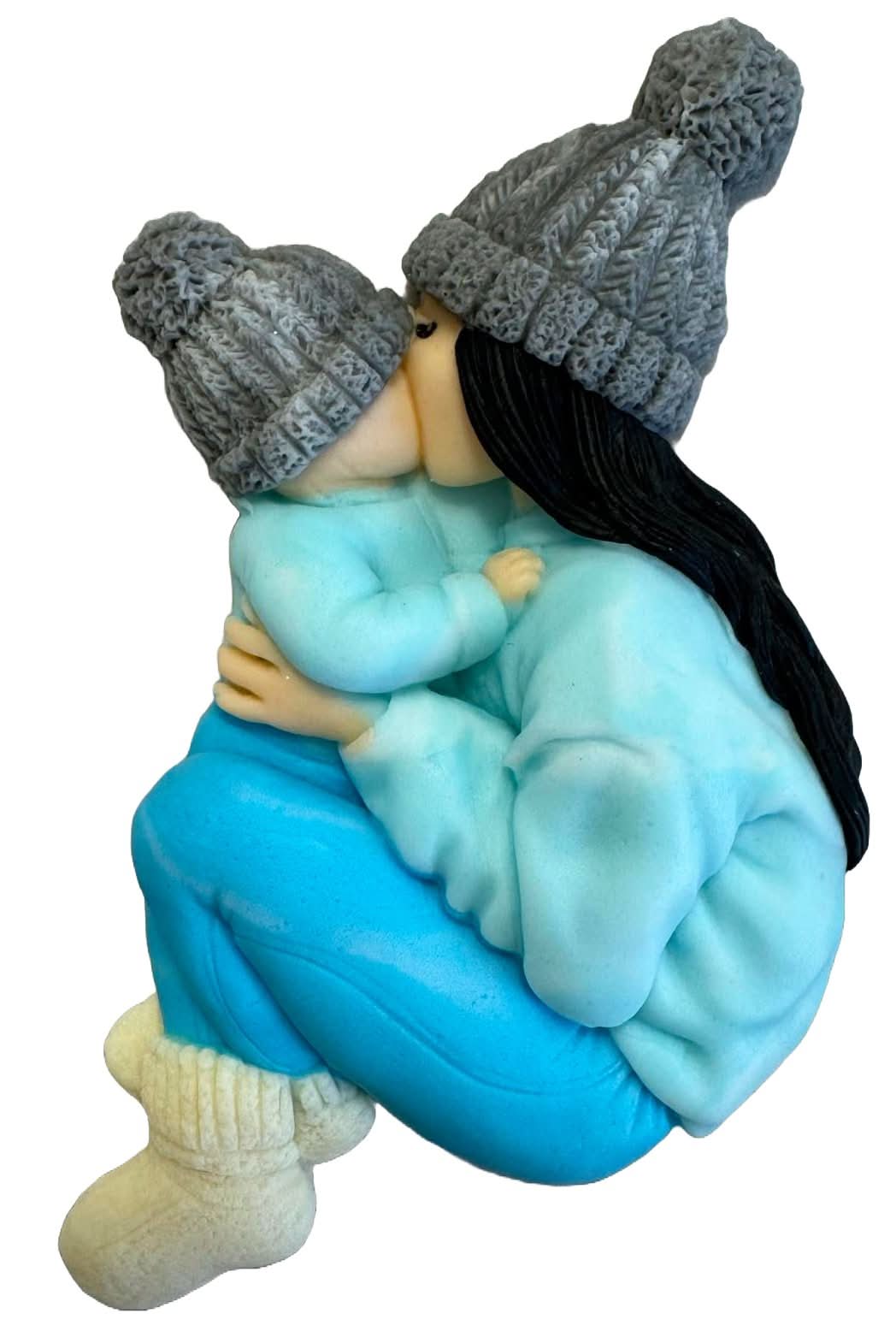 Decoratiune comestibila din zahar, Mama si fiul Decoratiuni din Pasta de Zahar Nati Shop