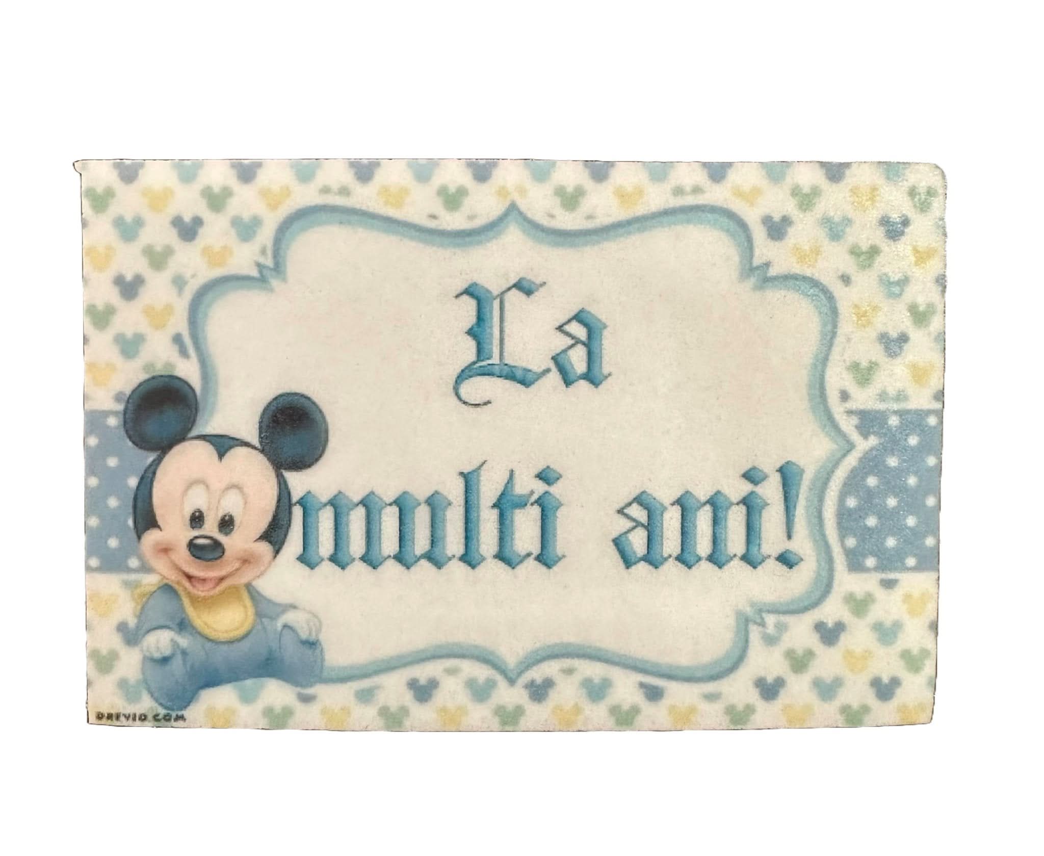 Decoratiune comestibila din zahar, Mickey Mouse - "La multi ani!" Nati Shop