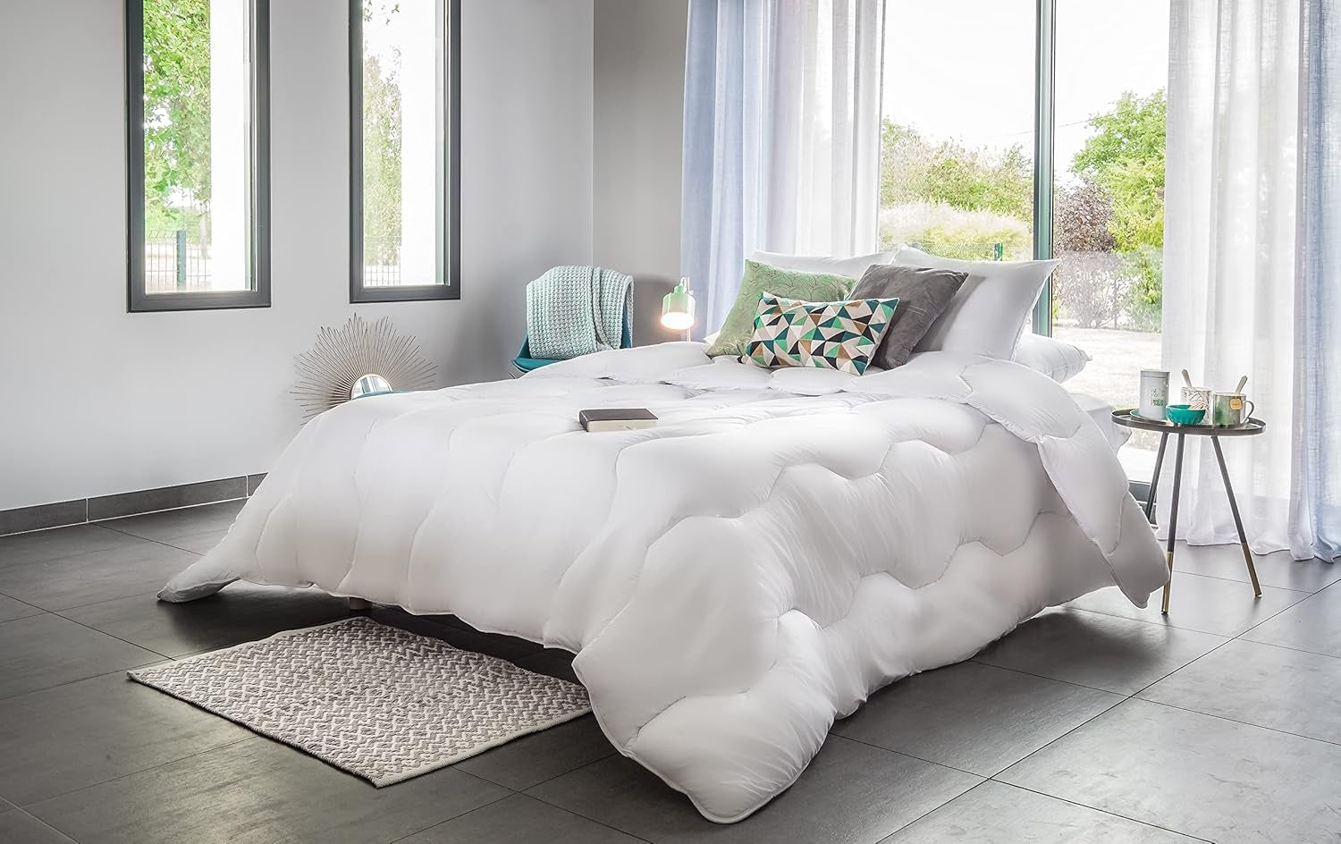 Blanrève - Plapuma Aerelle Blue - Foarte moale - pufoasă și confortabilă - Pat single - Eco Responsabil - Fibra de confort se simte bine, 140 X 200 Cm Plapumi si pilote Naty Shop