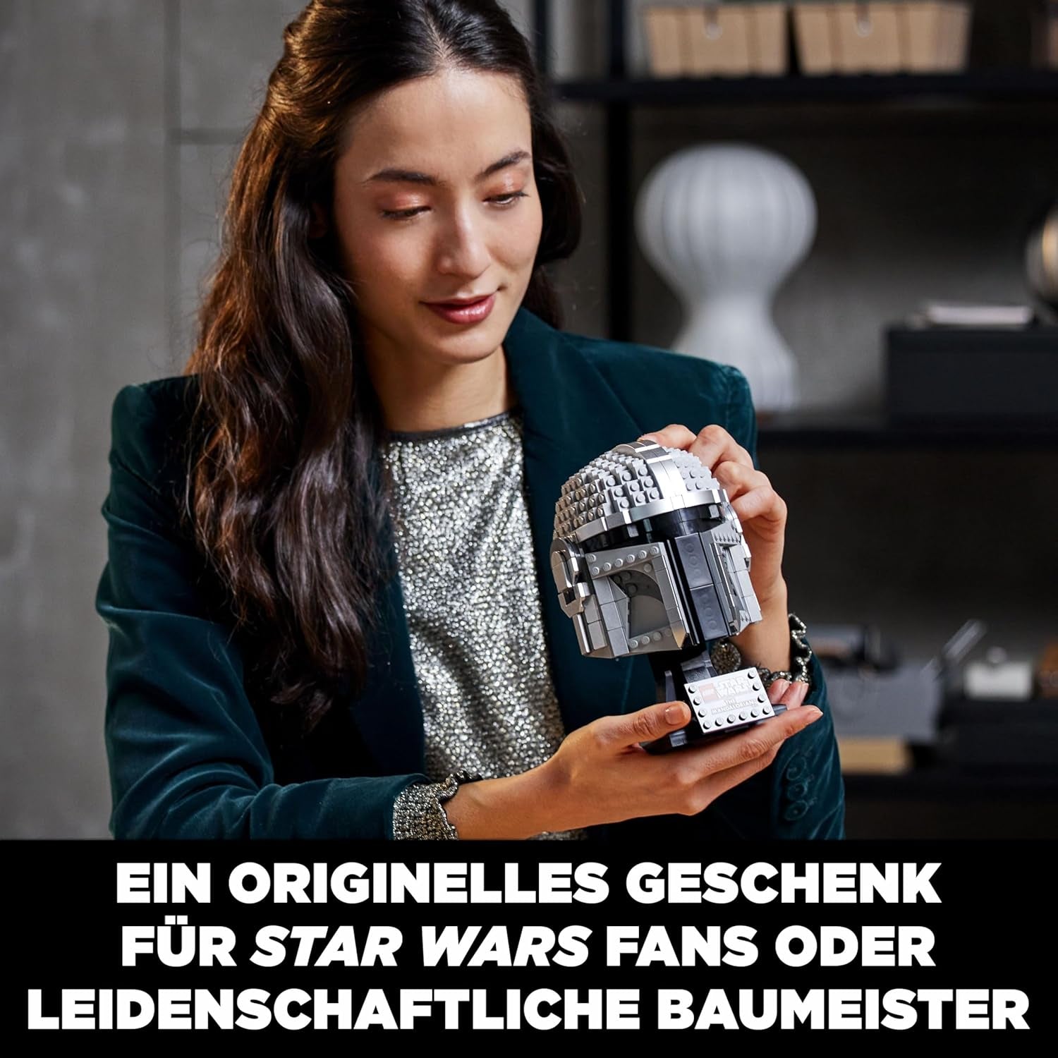 LEGO Star Wars Modello di Elmo Mandaloriano, Sammlerstück Zimmer-Deko ed EIN tolles Geschenk für Erwachsene, Bausatz, Männer, Frauen, Mama, Papa, Sammler-Geschenkidee 75328