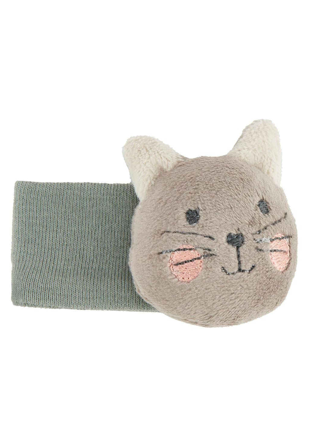 Sterntaler braț zornăitor pisică Lilly - zornăitor pentru copii din țesătură moale - zornăitor pentru încheietura mâinii cu bandă elastică - jucărie pentru copii pentru joacă, îmbrățișare și zornăit, gri Jucarii Bebe Naty Shop Titlu implicit