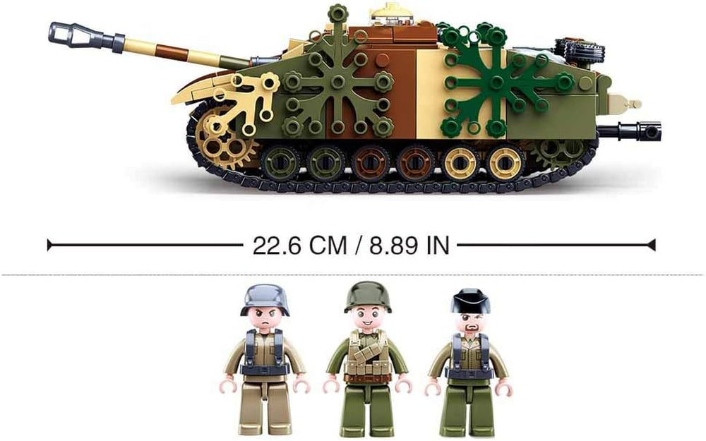 Seconda guerra mondiale - Deutscher Jagdpanzer (524 Teile), Spielset, Steckbausteine, mit Spielfigur, für Kinder ab 4 Jahren, Mehrfarbig