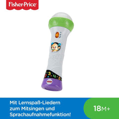 Fisher-Price FBP32 Microfon distractiv de învățare jucărie de învățare pentru litere numere culori și propoziții cu funcție de înregistrare, de la 18 luni vorbitor de germană Jucarii Bebe Naty Shop